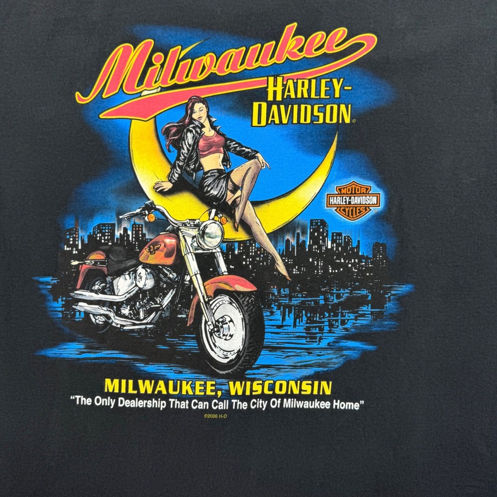 Harley 110th Anniversary Pinup Babe Sleeveless Shirt Mens XL Black Tee - Picture 8 of 9